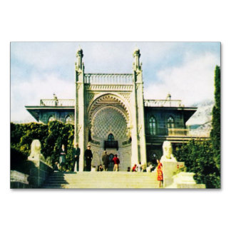 Tarjeta De Mesa Postal soviética con Palacio Vorontsov en Alupka