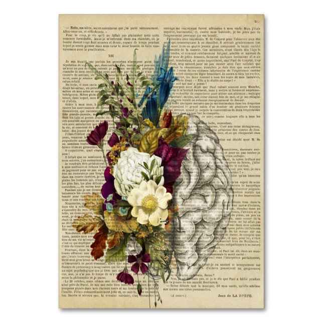 Tarjeta De Mesa poster de anatomía cerebral floral médica (Anverso)