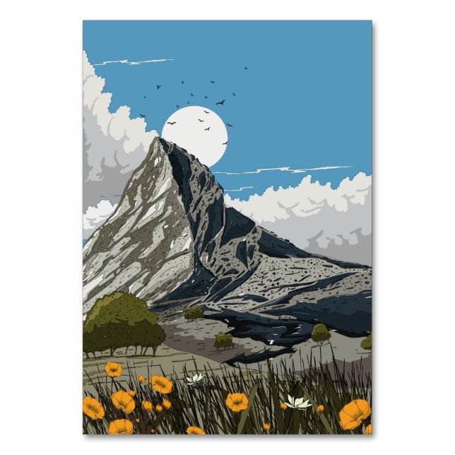 Tarjeta De Mesa Pradera de flores silvestres de montaña (Anverso)