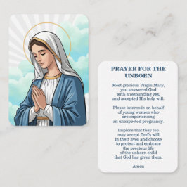 Tarjeta De Mesa Prayer for the Unborn – Catholic Prayer Card