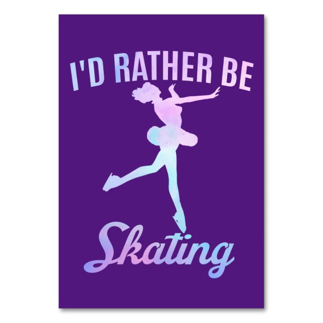 Tarjeta De Mesa Prefiero Patinar (Anverso)