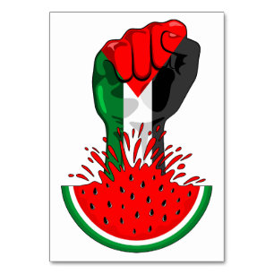 Tarjeta De Mesa Prima de resistencia palestina sobre la sandía