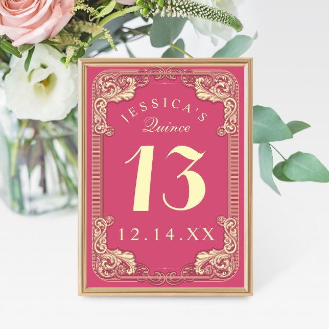 Tarjeta De Mesa Princess Quinceanera Pink (Subido por el creador)