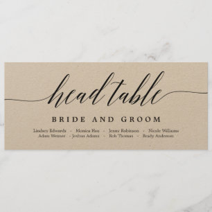 Tarjeta de mesa principal de plan de asientos - le