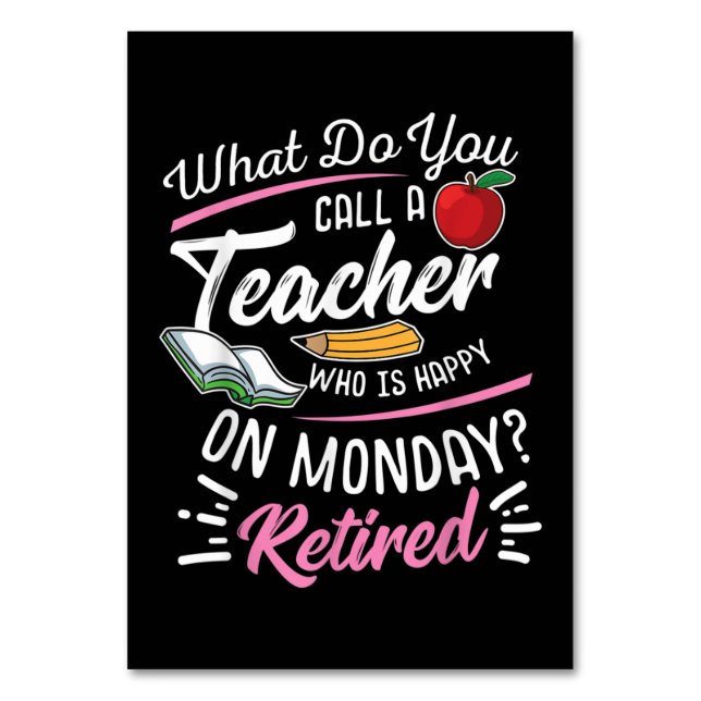 Tarjeta De Mesa Profesor jubilado jubilado feliz lunes (Anverso)