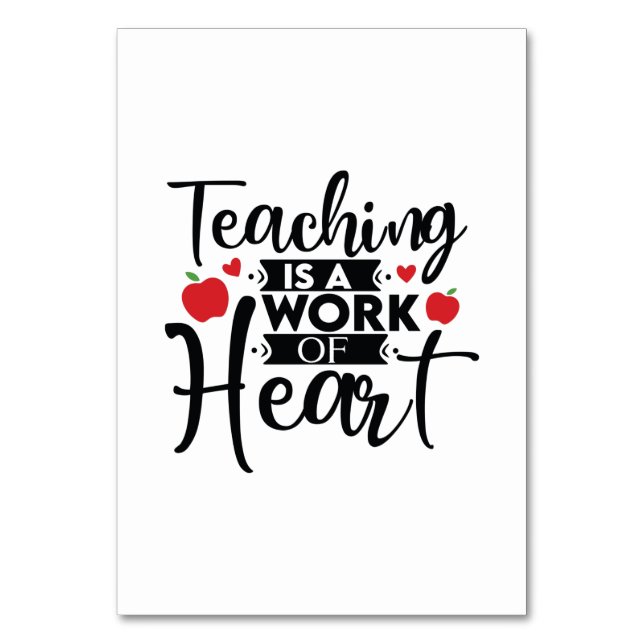 Tarjeta De Mesa Profesora de Regalos | La Enseñanza Es Un Trabajo  (Anverso)
