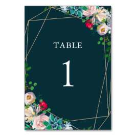 Tarjeta De Mesa Programa de Bodas de Moda de Oro y Suculentas