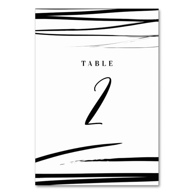 Tarjeta De Mesa Programa de matrimonio de código QR blanco y negro (Anverso)