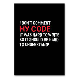 Tarjeta De Mesa Programador No Comentaré Mi Código
