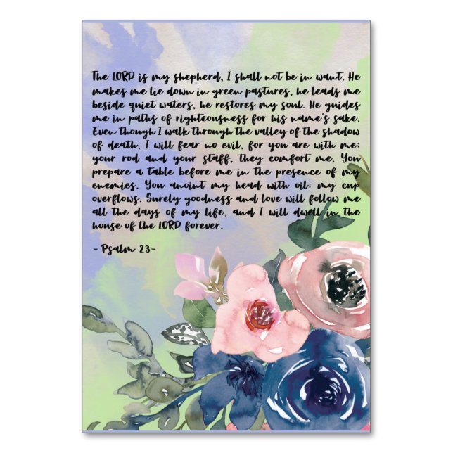 Tarjeta De Mesa Psalm Bible Verse Card (Reverso)