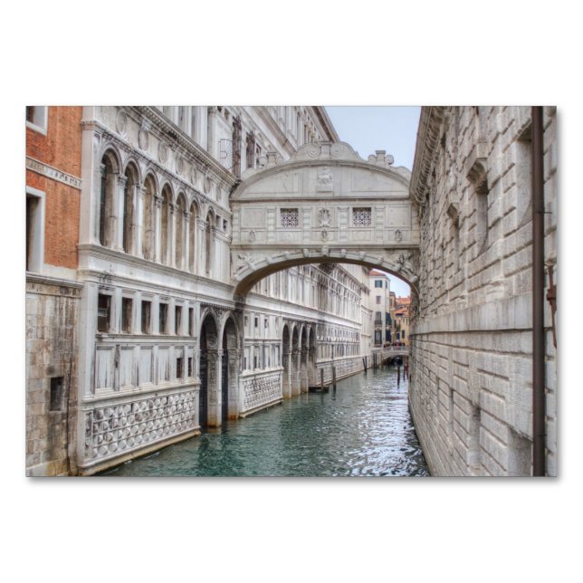 Tarjeta De Mesa Puente De Sighs Venecia Italia (Anverso)