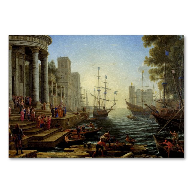 Tarjeta De Mesa Puerto marítimo con la Embarcación de Santa Úrsula (Anverso)