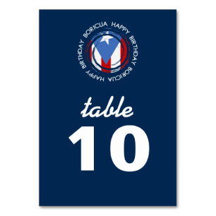 Tarjeta De Mesa Puerto Rico : Tema de bandera: Cumpleaños Boricua