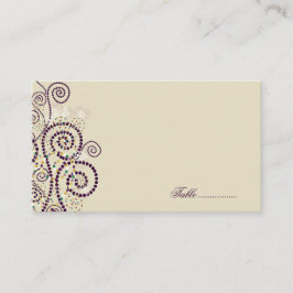 Tarjeta De Mesa Purple Boho Spirals Elegant Wedding Place Cards