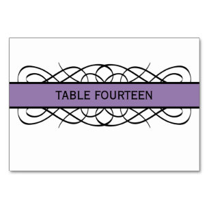 Tarjeta de mesa Purple Deco Flourish