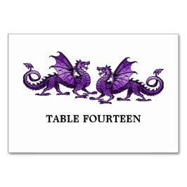 Tarjeta de mesa Purple Elegant Dragons