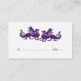 Tarjeta De Mesa Purple Elegant Dragons Boda Place Card