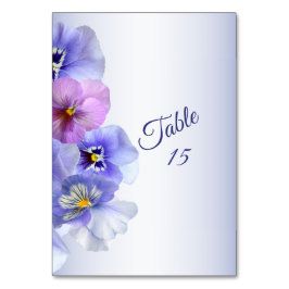 Tarjeta De Mesa Purple Lilac Pansy Floral Rustic Wedding Party