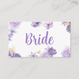 Tarjeta De Mesa Purple Peonies Romance Boda Place Card