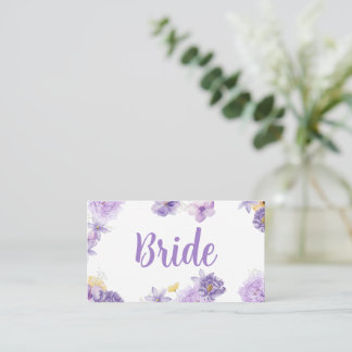 Tarjeta De Mesa Purple Peonies Romance Boda Place Card