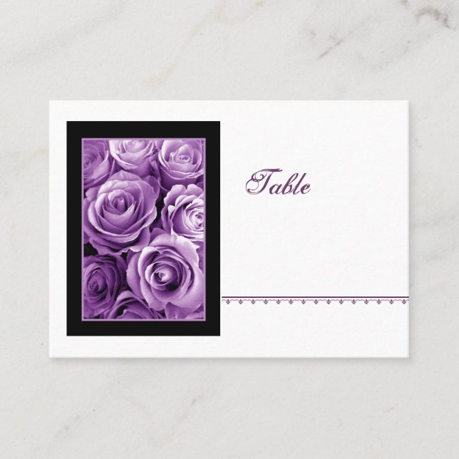 Tarjeta De Mesa PURPLE Rose Bouquet Place Card - Recepción de boda (Anverso)