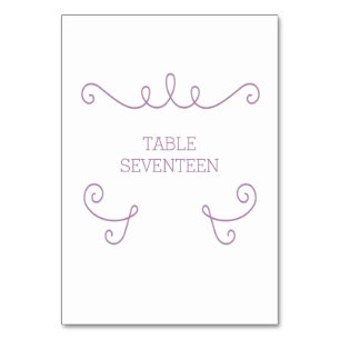 Tarjeta de mesa Purple Whimsical Flourish