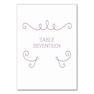 Tarjeta de mesa Purple Whimsical Flourish