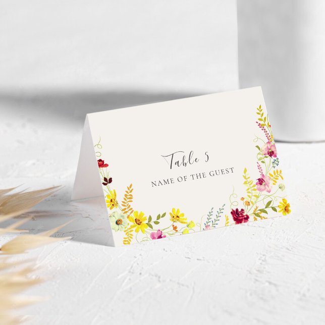 Tarjeta De Mesa Purple Wildflower Orchid Wreath Wedding Place card (Subido por el creador)