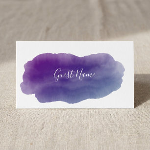 Tarjeta De Mesa Púrpura acuarela invitado carta de lugar