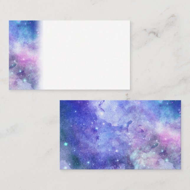 Tarjeta De Mesa Púrpura acuarela Starry Sky Space Lover Galaxia (Anverso / Reverso)