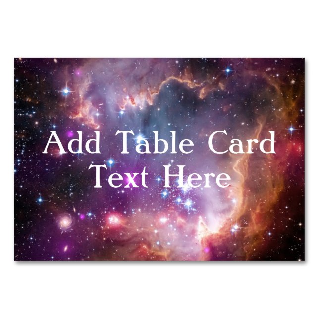 Tarjeta De Mesa Púrpura del espacio ultraterrestre galáctico (Anverso)