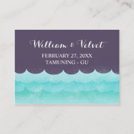 Tarjeta De Mesa Púrpura En El Mar Náutico Boda Cartas De Lugar