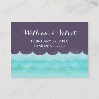 Tarjeta De Mesa Púrpura En El Mar Náutico Boda Cartas De Lugar