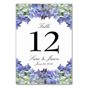 Tarjeta De Mesa Púrpura Hydrangea Boda