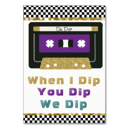 Tarjeta De Mesa Púrpura| Turquesa | Rótulo de la inmersión retro d