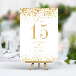 Tarjeta De Mesa Purpurina de oro Confetti Elegant Wedding<br><div class="desc">¡Dejen que sus mesas brillen tanto como su amor! Estos elegantes números de mesa presentan una cascada de confeti de purpurina dorado brillantes sobre un fondo blanco prístino. La combinación perfecta de sencillez moderna y encanto festivo, guiará sin esfuerzo a los huéspedes hasta sus asientos, mientras añade un toque de...</div>