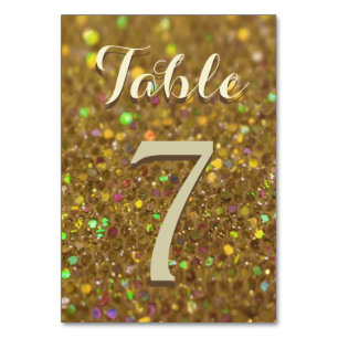Tarjeta De Mesa Purpurina de oro Glam