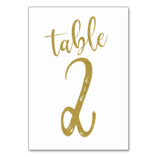 Tarjeta De Mesa Purpurina de oro Número de cuadro 2