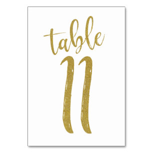 Tarjeta De Mesa Purpurina de oro Número de tabla 11