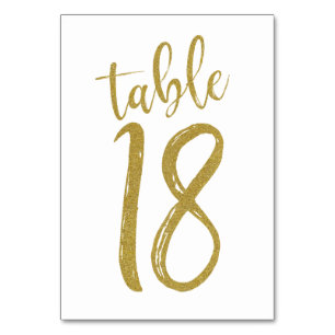 Tarjeta De Mesa Purpurina de oro Número de tabla 18