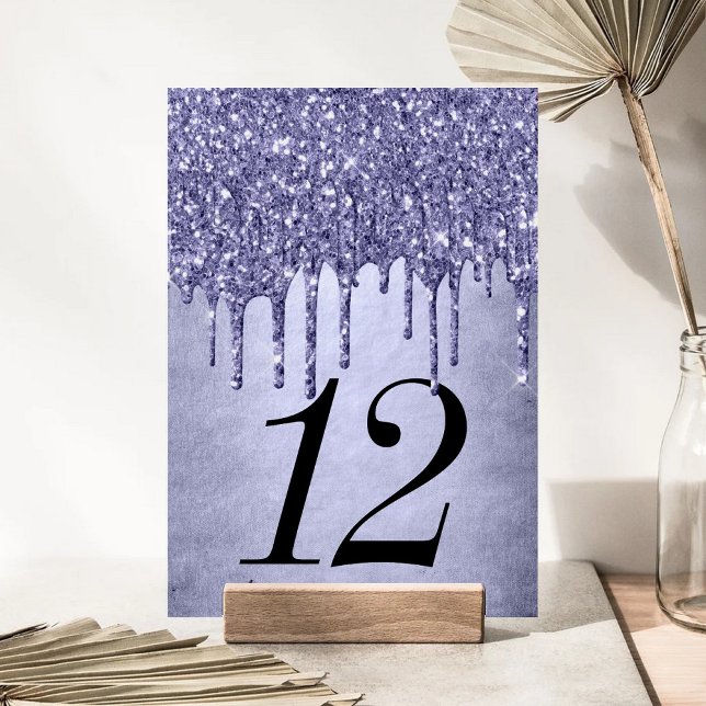 Tarjeta De Mesa Purpurina morado de goteo | Lavender Sweet Diecisé (Subido por el creador)