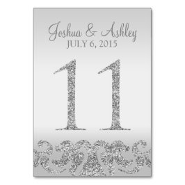 Tarjeta De Mesa Purpurina plateado Aspecto Boda Números de tabla-1