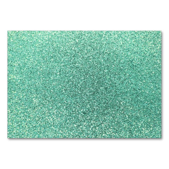 Tarjeta De Mesa Purpurina verde de Seafoam (Anverso)