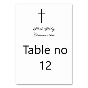 Tarjeta De Mesa QR mínimo de la primera comunión santa católica