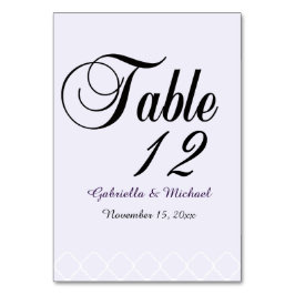 Tarjeta De Mesa Quatrefoil morado y blanco