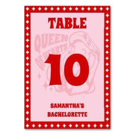 Tarjeta De Mesa Queen of Hearts Bachelorette Party