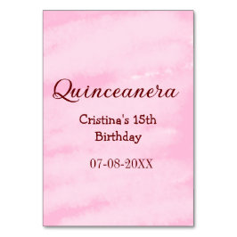 Tarjeta De Mesa Quinceanera anos 15 años añadir textura de nombre