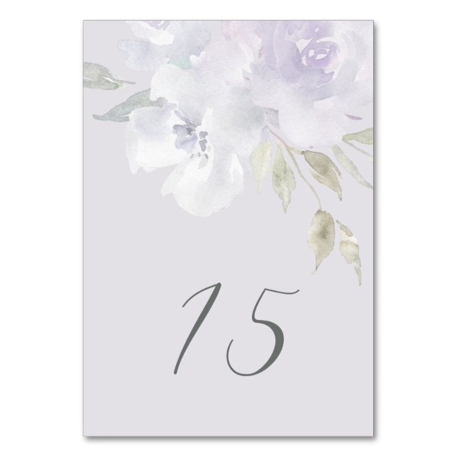 Tarjeta De Mesa Quinceanera Delicada Morada (Anverso)