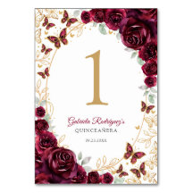 Quinceañera Floral Burgundy Oro