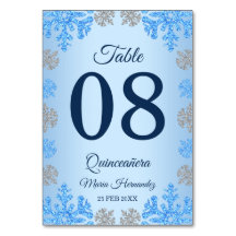 Quinceañera Ice Blue Silver Snowflake